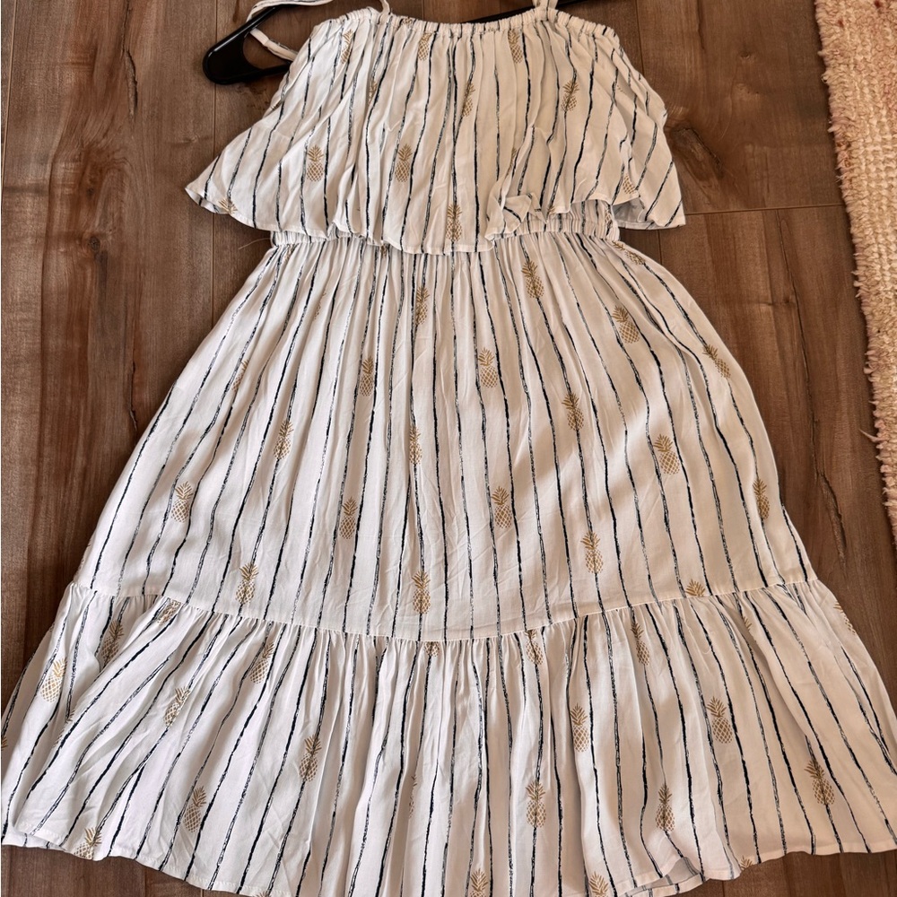 Striped White Pineapple Dress